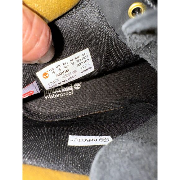 TIMBERLAND WOMEN'S HERITAGE 6'' INCH WATERPROOF BOOT BLACK NUBUCK W GOLD A5RRM - Picture 6 of 8